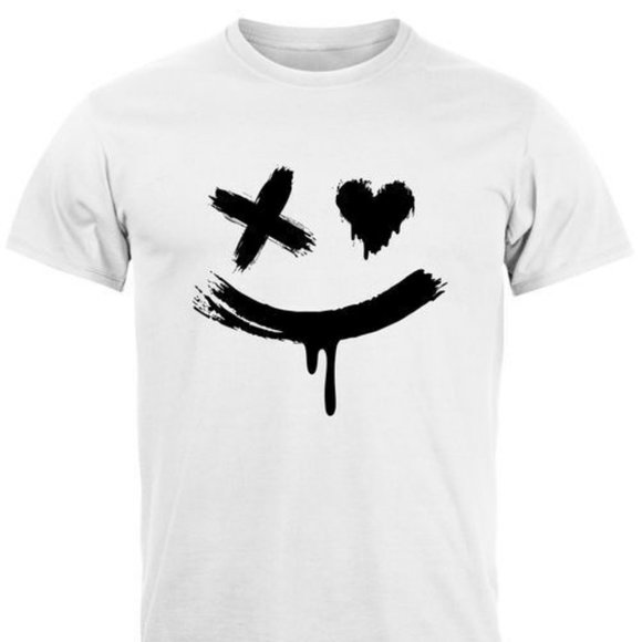Gildan Other - Mens Print Smile Techwear Fashion Street Style Trendy T-Shirt